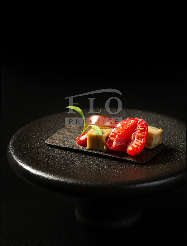  Foie Gras Terrine and Black & Golden Cracker with Raspberry